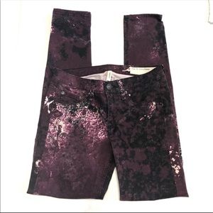 Rag and Bone Purple/Black Legging Jeans Size 26